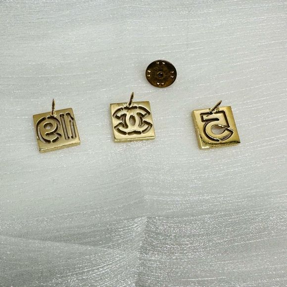 Chanel COCO Mark Golden Brooch Pins Set of 3 - Picture 5 of 7